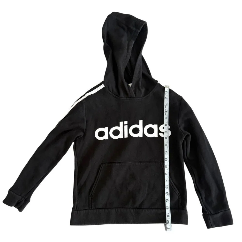 Adidas Youth Black Pullover Hoodie with Logo‎ Print